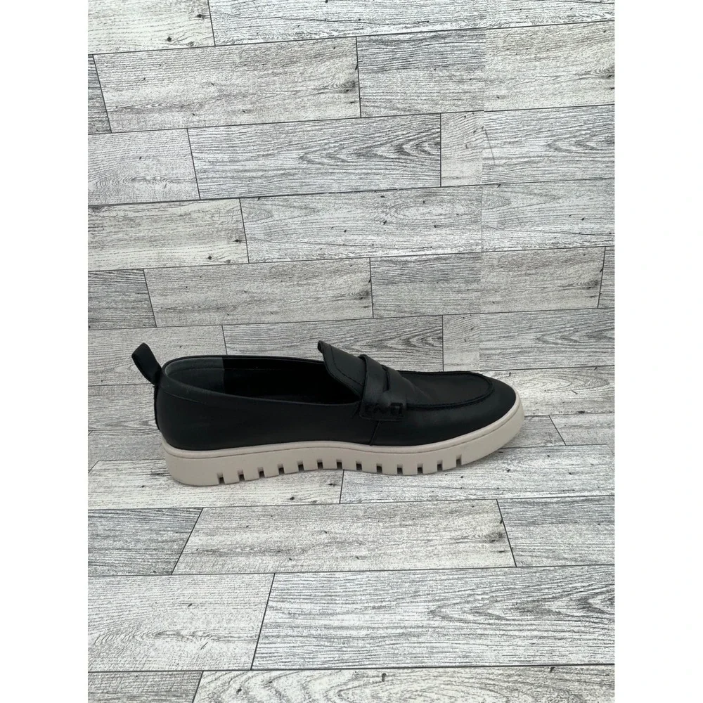 Vionic Uptown Black Leather Penny Loafer Lug Sole Platform‎ Sneakers Women Sz 10